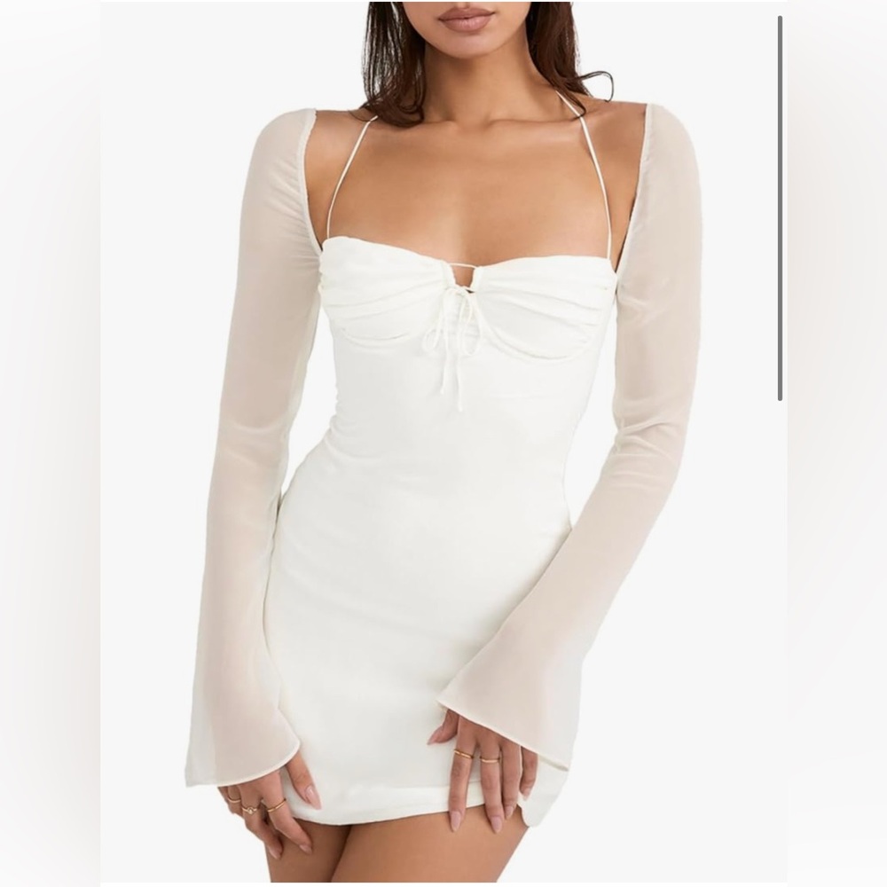 White Sheer Mini dress
